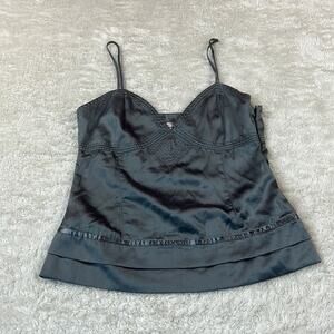 Lux silk blend gunmetal grey camisole tank top, size 7